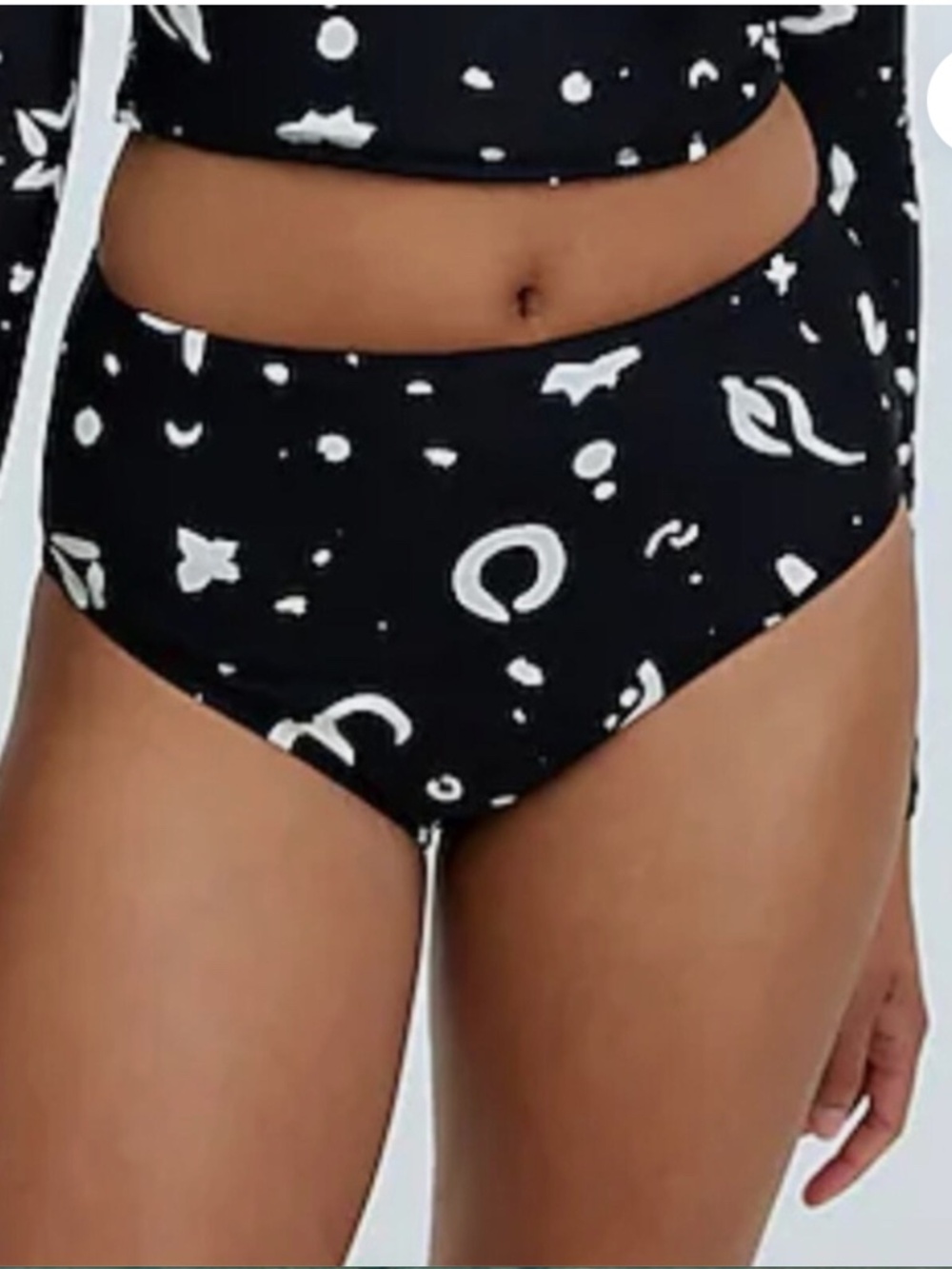 Madewell Leah Bikini Swim Top in Abstract Doodle Size XL